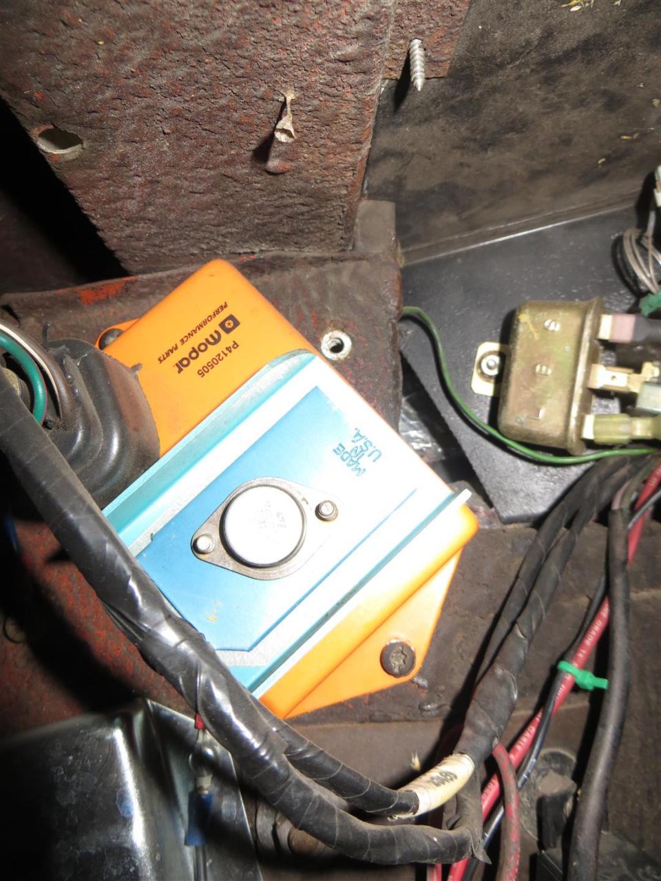 Mopar Electfonics Box. Mounted &quot;upstream&quot; of the radiator